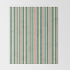 Retro Stripes in Mint Green, Pale Blush, and Cream - Vertical Stripe Pattern Throw Blanket Gallery Image 2