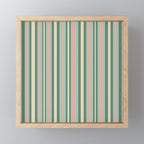 Retro Stripes in Mint Green, Pale Blush, and Cream - Vertical Stripe Pattern Mini Art Print Gallery Image 1