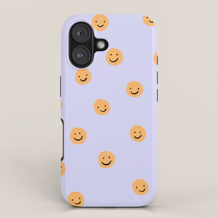 Purple Smiley Face iPhone Case Gallery Image 1
