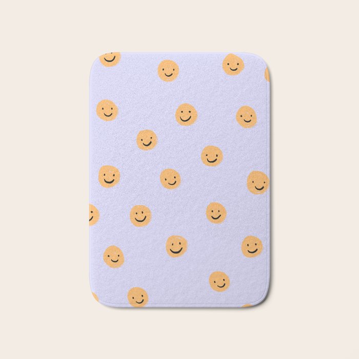 Purple Smiley Face Bath Mat Gallery Image 1