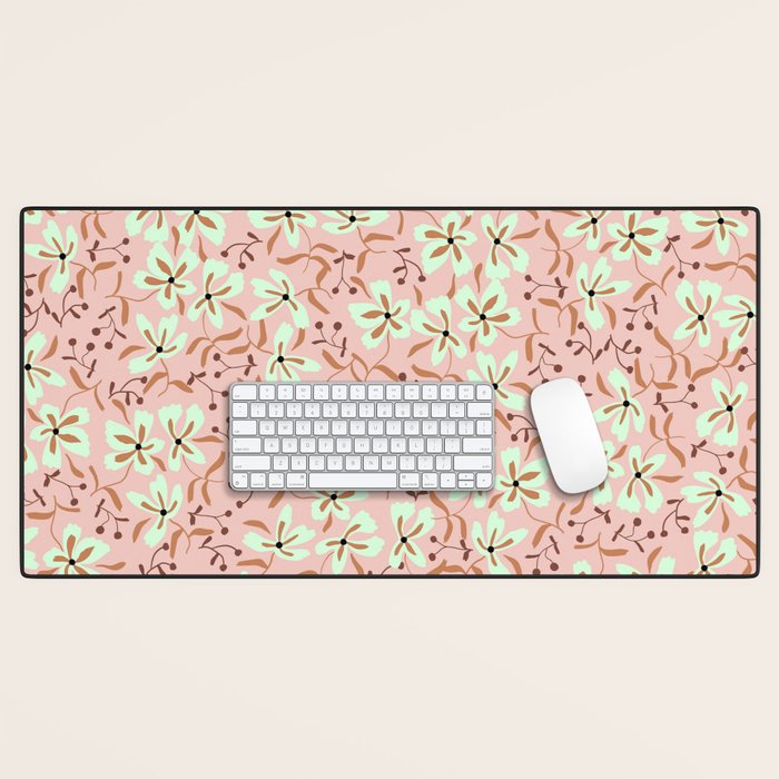 seamless pattern with small flowers Desk Mat Gallery Image 1