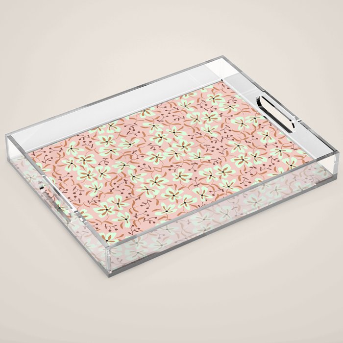 seamless pattern with small flowers Acrylic Tray Gallery Image 1
