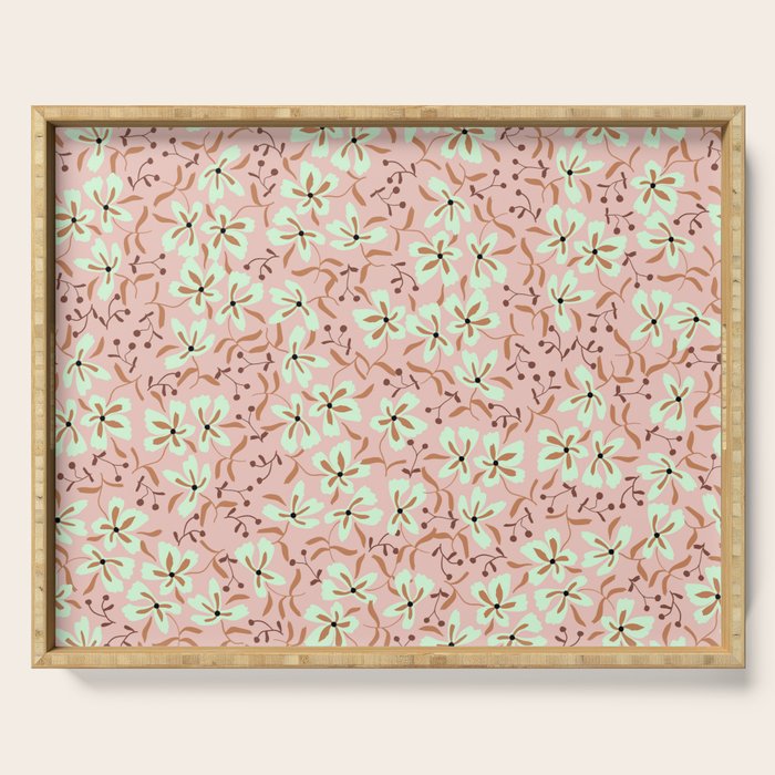 seamless pattern with small flowers Serving Tray Gallery Image 1