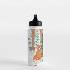 Woodland Winter Wonderland Festive Forest Animals and Christmas Tree Illustration Water Bottle Gallery Image 3