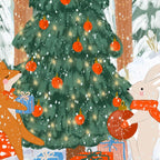 Woodland Winter Wonderland Festive Forest Animals and Christmas Tree Illustration Coffee Mug Gallery Image 2