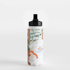 Woodland Winter Wonderland Festive Forest Animals and Christmas Tree Illustration Water Bottle Gallery Image 2