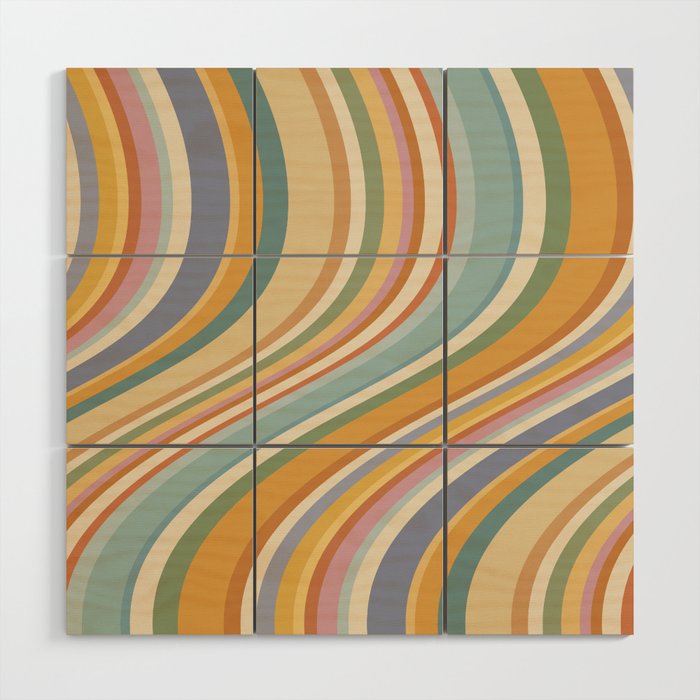 Wavy Stripes VI - Vintage Pastel Wood Wall Art Gallery Image 1