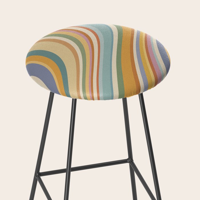 Wavy Stripes VI - Vintage Pastel Stool Gallery Image 2