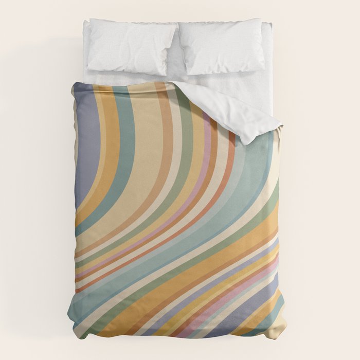 Wavy Stripes VI - Vintage Pastel Duvet Cover Gallery Image 6
