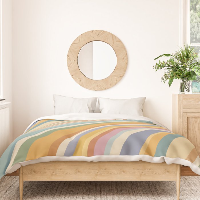 Wavy Stripes VI - Vintage Pastel Duvet Cover Gallery Image 3