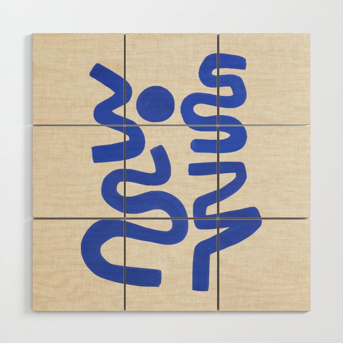 Blue Zig Wiggles Wood Wall Art Gallery Image 1