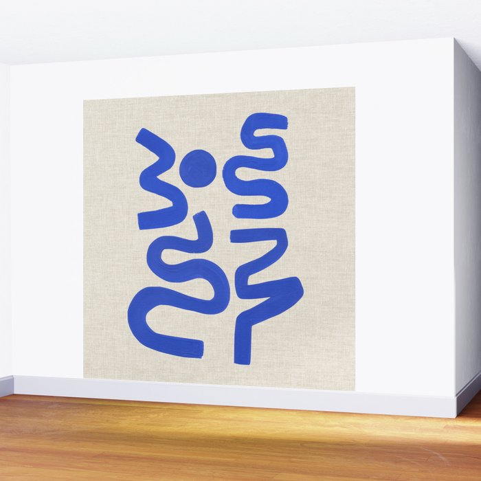 Blue Zig Wiggles Wall Mural Gallery Image 2