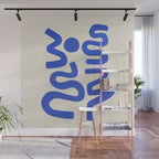 Blue Zig Wiggles Wall Mural Gallery Image 1
