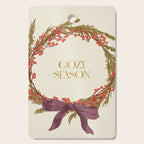 Cozy Season. Christmas wreath with bow Cutting Board Gallery Image 1
