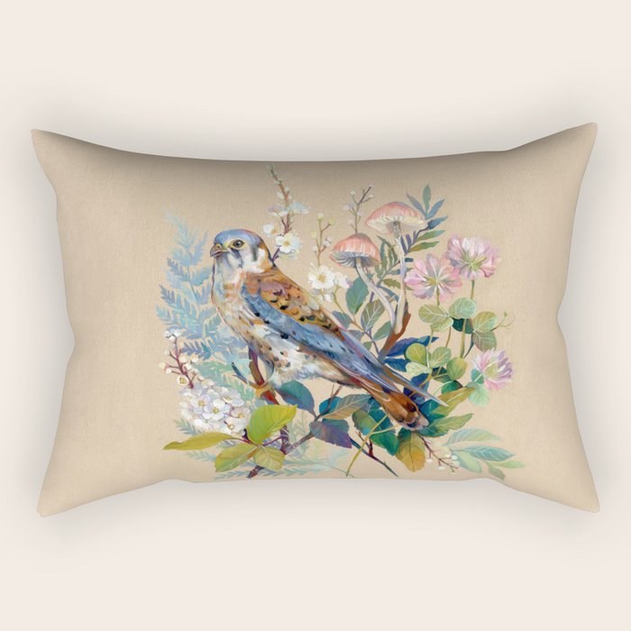 Floral Falcon Garden Rectangular Pillow Gallery Image 2