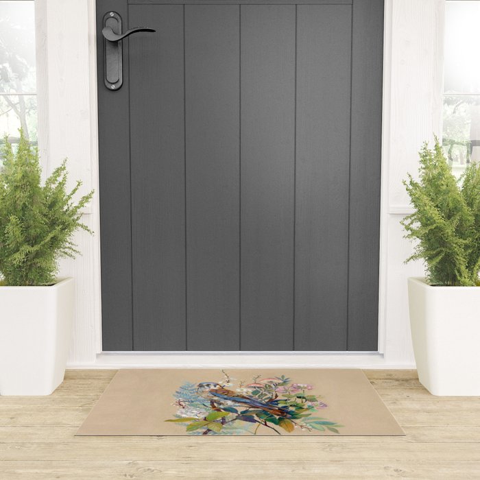 Floral Falcon Garden Welcome Mat Gallery Image 3
