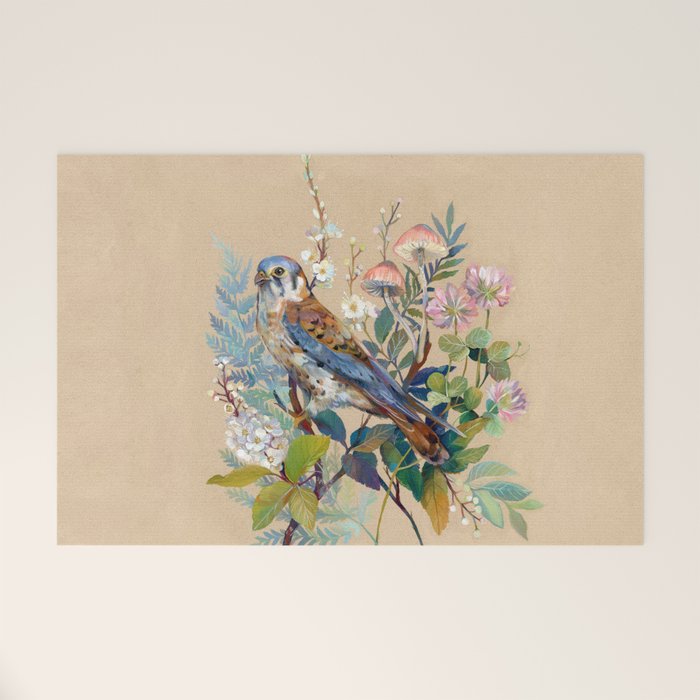 Floral Falcon Garden Welcome Mat Gallery Image 1