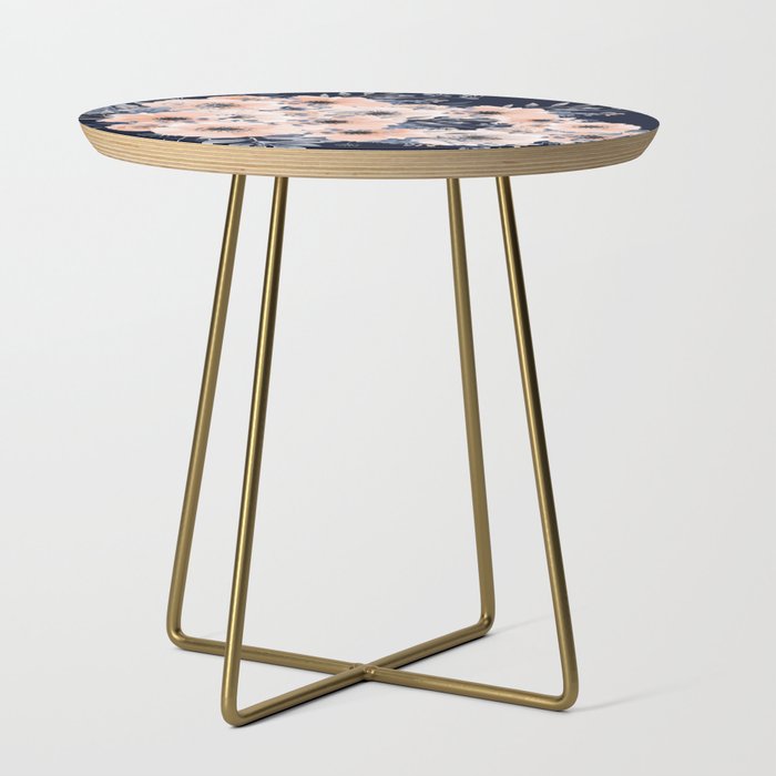 Festive, Floral Watercolor Print, Navy and Pink Side Table Gallery Image 1