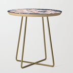 Festive, Floral Watercolor Print, Navy and Pink Side Table Gallery Image 1