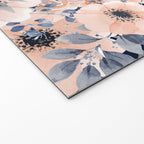 Festive, Floral Watercolor Print, Navy and Pink Welcome Mat Gallery Image 2