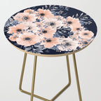 Festive, Floral Watercolor Print, Navy and Pink Side Table Gallery Image 2