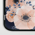Festive, Floral Watercolor Print, Navy and Pink Laptop Sleeve Gallery Image 3