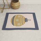 Christmas Bauble Gold And Blue Rug Gallery Image 1