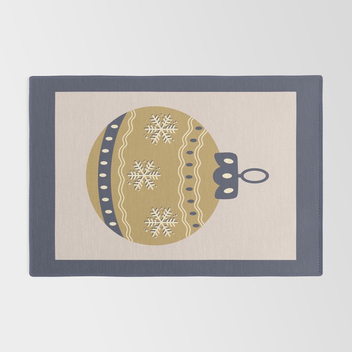 Christmas Bauble Gold And Blue Rug Gallery Image 2