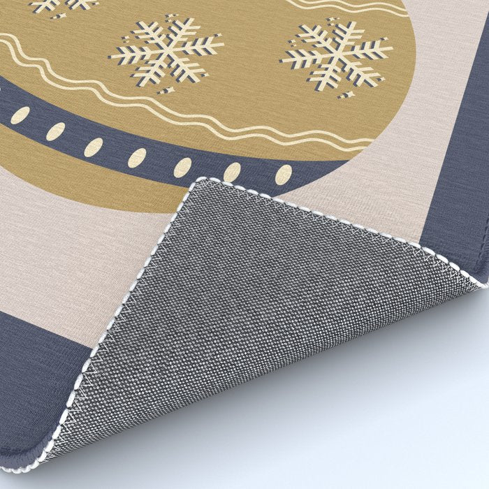 Christmas Bauble Gold And Blue Rug Gallery Image 4