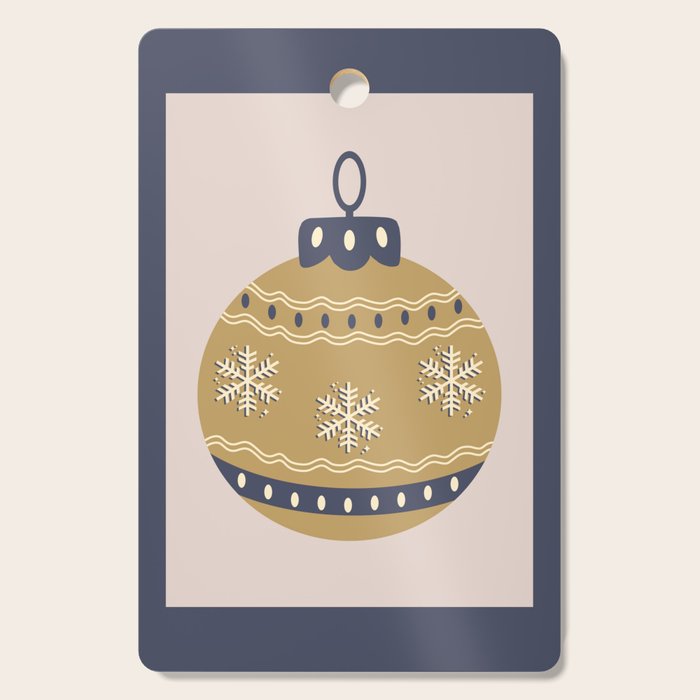 Christmas Bauble Gold And Blue Cutting Board Gallery Image 1