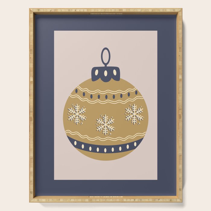 Christmas Bauble Gold And Blue Serving Tray Gallery Image 1