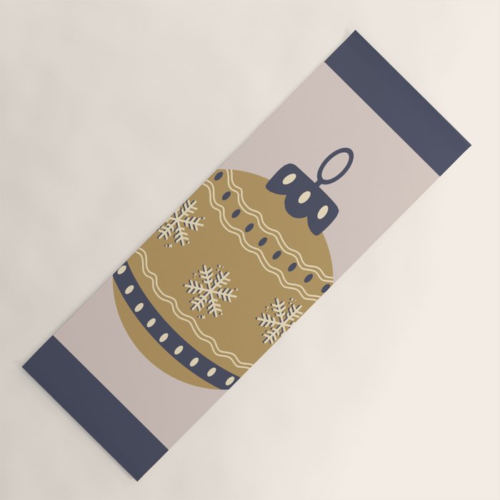 Christmas Bauble Gold And Blue Yoga Mat Gallery Image 1