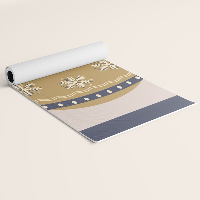 Christmas Bauble Gold And Blue Yoga Mat Gallery Image 2