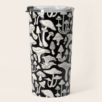 Mushrooms in Black And White Travel Mug Gallery Image 3