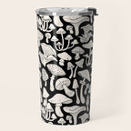 Mushrooms in Black And White Travel Mug Gallery Image 2