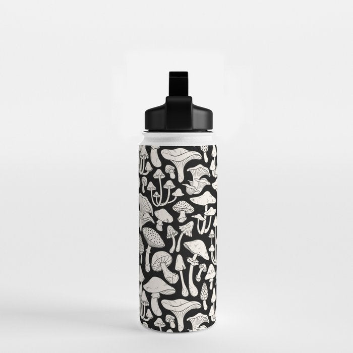 Mushrooms in Black And White Water Bottle Gallery Image 2