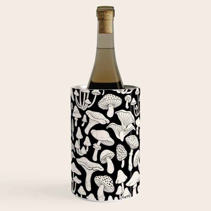 Mushrooms in Black And White Wine Chiller Gallery Image 1