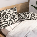 Mushrooms in Black And White Pillow Sham Gallery Image 2