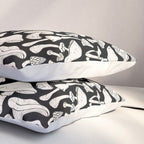 Mushrooms in Black And White Pillow Sham Gallery Image 3