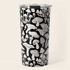 Mushrooms in Black And White Travel Mug Gallery Image 1