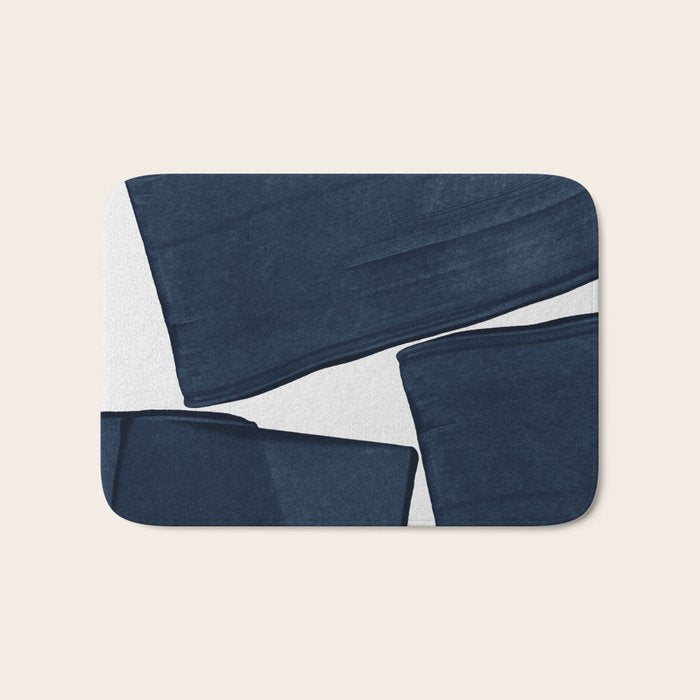 Minimalist Painting Blue III, Mid Century Modern Bath Mat Gallery Image 1