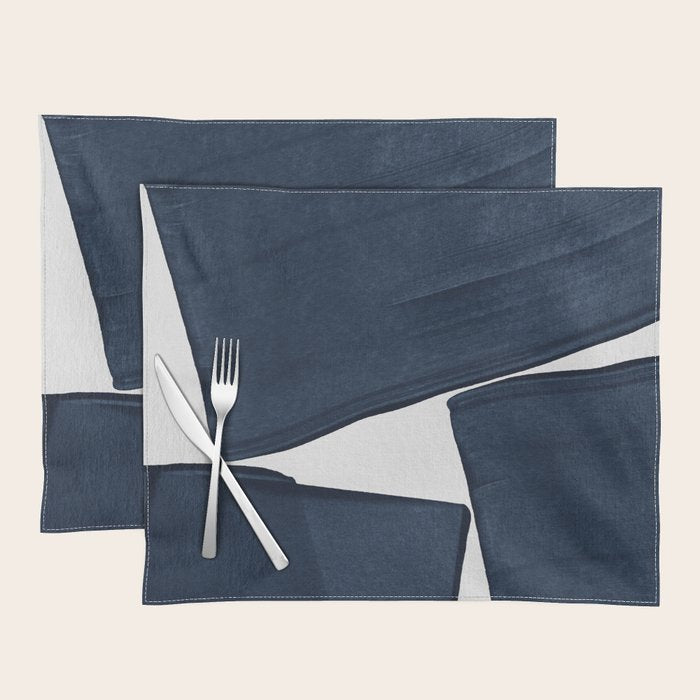 Minimalist Painting Blue III, Mid Century Modern Placemat Gallery Image 1