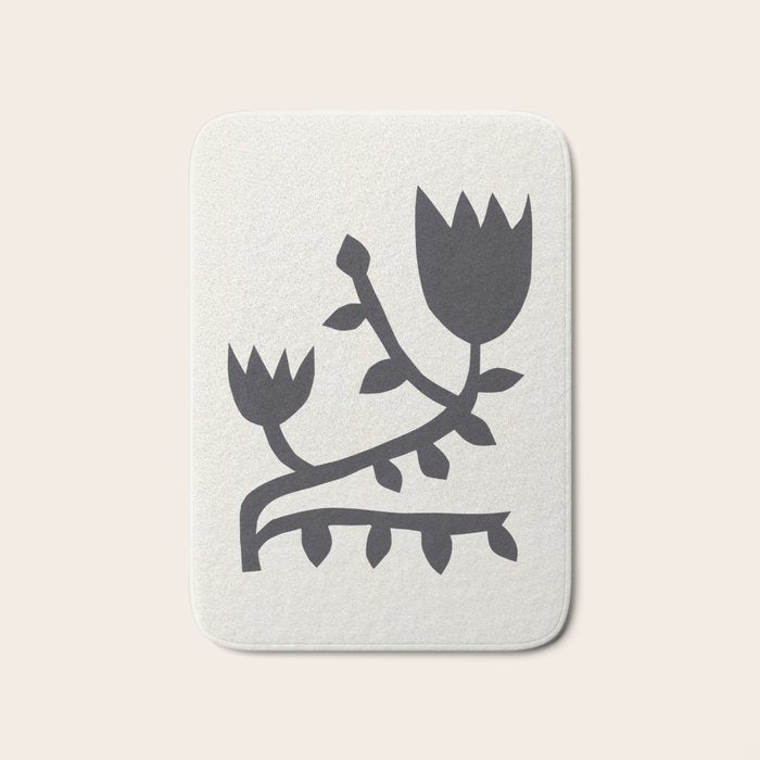 Black branch with two flowers - 5/5 Bath Mat Gallery Image 1