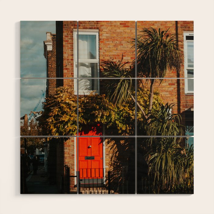 London Red Door  - Photography Wood Wall Art Gallery Image 1