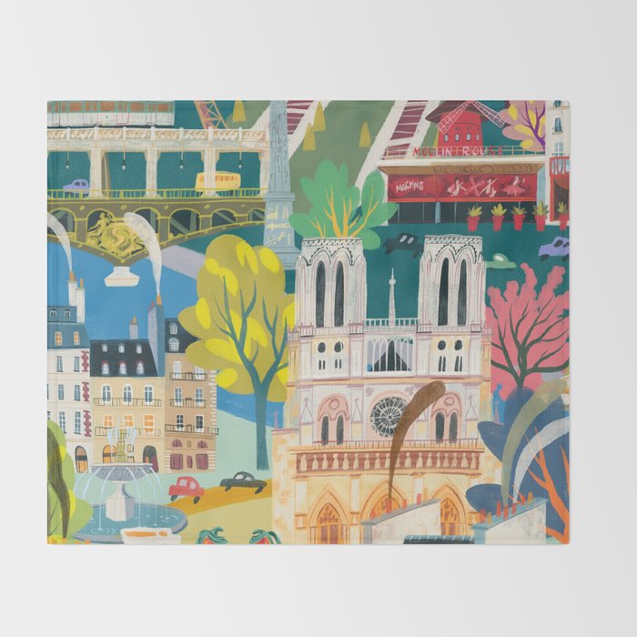 Paris mon amour Throw Blanket Gallery Image 2