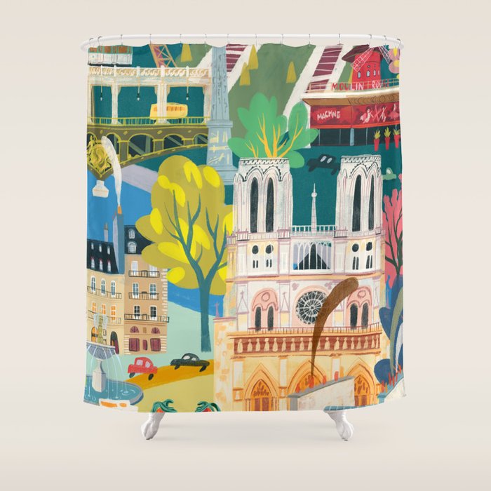 Paris mon amour Shower Curtain Gallery Image 1