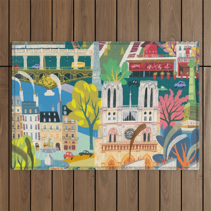 Paris mon amour Outdoor Rug Gallery Image 1