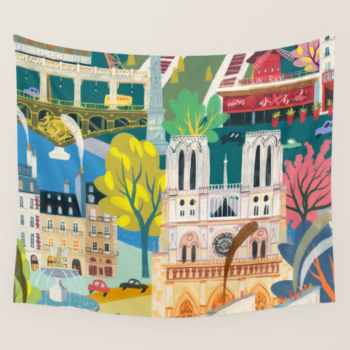 Paris mon amour Wall Tapestry Gallery Image 4