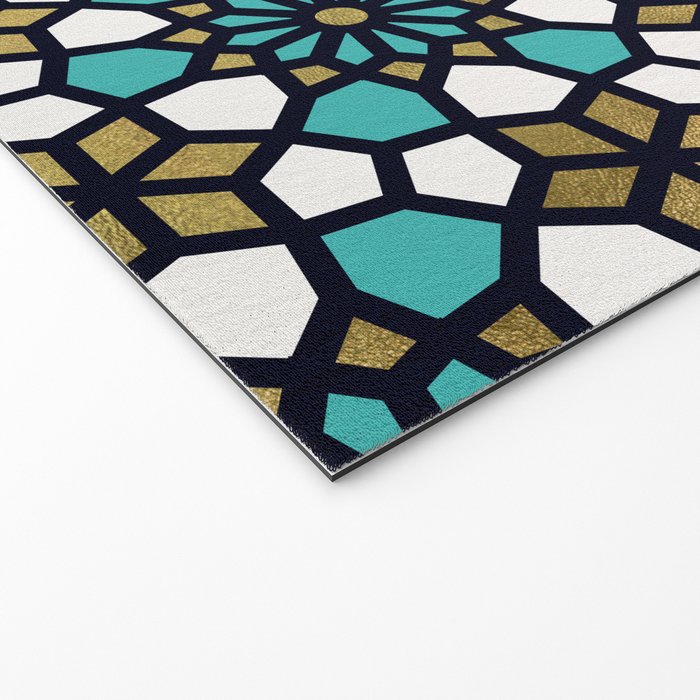Persian Mosaic - Turquoise & Gold Palette Welcome Mat Gallery Image 2