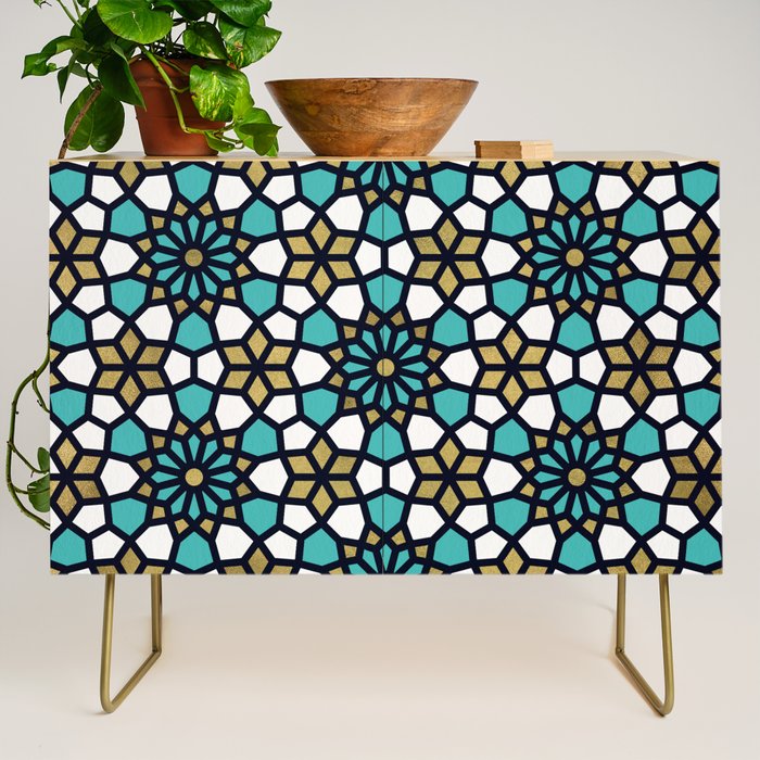 Persian Mosaic - Turquoise & Gold Palette Credenza Gallery Image 1
